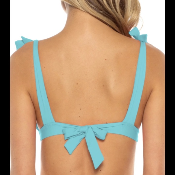 NEW Becca [ Small ] Tie Shoulder Bikini Top in Sea‎ Blue - Picture 10 of 11